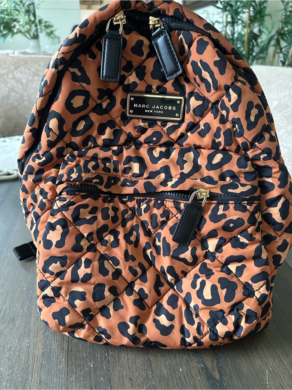 Marc Jacobs Leopard Quilted Mini Backpack - Tan/Black - Picture 1 of 6